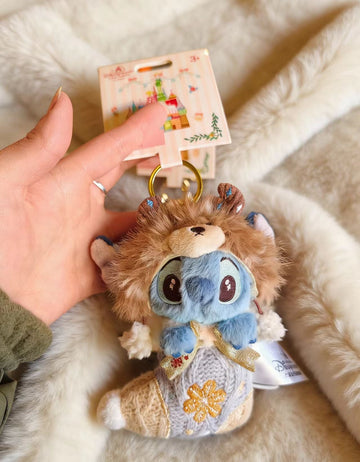 SHDL-Lilo&Stitch Stitch Christmas Stocking Style Plush Keychain