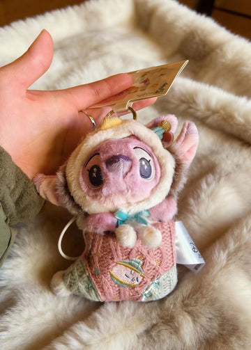SHDL-Lilo&Stitch Angel Christmas Stocking Style Plush Keychain