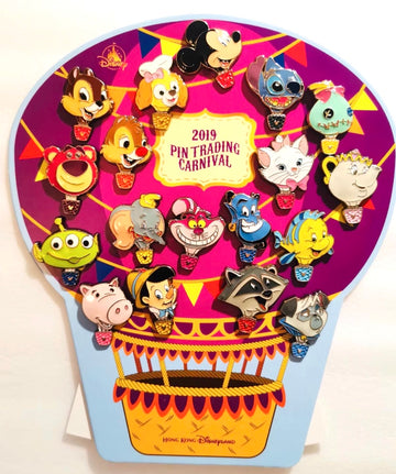 HKDL Hong Kong 2019 Carnival Hidden Mickey Hot Air Balloon 18 Pins Set